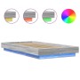 Estructura cama con luces LED madera gris Sonoma 75x190 cm de vidaXL, Camas y somieres - Ref: Foro24-3281159, Precio: 144,30 ...