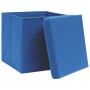 Cajas de almacenaje con tapas 10 uds tela azul 32x32x32 cm de vidaXL, Cestas para almacenaje - Ref: Foro24-288340, Precio: 63...