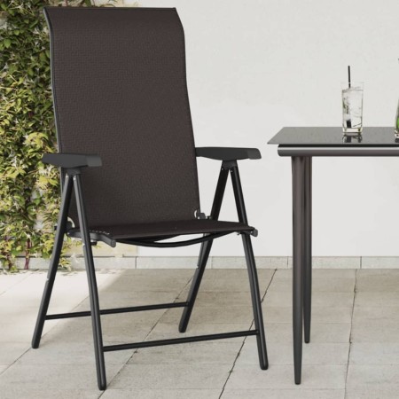 Sillas de jardín plegables 4 uds ratán sintético negro café de vidaXL, Sillas de jardín - Ref: Foro24-3270609, Precio: 256,83...