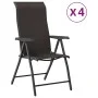 Sillas de jardín plegables 4 uds ratán sintético negro café de vidaXL, Sillas de jardín - Ref: Foro24-3270609, Precio: 253,45...