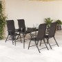 Sillas de jardín plegables 4 uds ratán sintético negro café de vidaXL, Sillas de jardín - Ref: Foro24-3270609, Precio: 256,83...