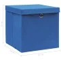 Cajas de almacenaje con tapas 10 uds tela azul 32x32x32 cm de vidaXL, Cestas para almacenaje - Ref: Foro24-288340, Precio: 65...