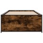 Estructura cama madera ingeniería metal roble ahumado 90x200 cm de vidaXL, Camas y somieres - Ref: Foro24-845243, Precio: 91,...
