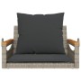 Banco columpio con cojines ratán sintético gris 63x62x40 cm de vidaXL, Bancos de jardín - Ref: Foro24-368165, Precio: 81,83 €...