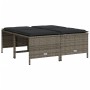 Taburetes de jardín con cojines 4 uds ratán sintético gris de vidaXL, Otomanas de exterior - Ref: Foro24-368364, Precio: 126,...