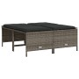 Taburetes de jardín con cojines 4 uds ratán sintético gris de vidaXL, Otomanas de exterior - Ref: Foro24-368364, Precio: 126,...