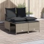 Set de sofás de jardín 4 pzas y cojines ratán sintético gris de vidaXL, Conjuntos de jardín - Ref: Foro24-368385, Precio: 183...