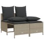 Set de sofás de jardín 4 pzas y cojines ratán sintético gris de vidaXL, Conjuntos de jardín - Ref: Foro24-368385, Precio: 183...