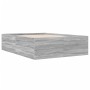 Estructura de cama madera de ingeniería gris Sonoma 135x190 cm de vidaXL, Camas y somieres - Ref: Foro24-3280949, Precio: 142...