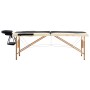 Camilla de masaje plegable 2 zonas madera negro y beige de vidaXL, Mesas de masaje - Ref: Foro24-110205, Precio: 159,67 €, De...