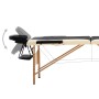 Camilla de masaje plegable 2 zonas madera negro y beige de vidaXL, Mesas de masaje - Ref: Foro24-110205, Precio: 159,67 €, De...