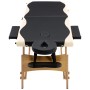 Camilla de masaje plegable 2 zonas madera negro y beige de vidaXL, Mesas de masaje - Ref: Foro24-110205, Precio: 159,67 €, De...