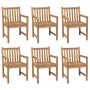 Sillas de jardín 6 uds madera maciza de teca cojines azul de vidaXL, Sillas de jardín - Ref: Foro24-3073056, Precio: 1,00 €, ...