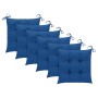 Sillas de jardín 6 uds madera maciza de teca cojines azul de vidaXL, Sillas de jardín - Ref: Foro24-3073056, Precio: 1,00 €, ...