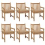 Sillas de jardín 6 uds madera maciza de teca cojines beige de vidaXL, Sillas de jardín - Ref: Foro24-3073049, Precio: 1,00 €,...