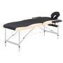 Camilla de masaje plegable 2 zonas aluminio negro y beige de vidaXL, Mesas de masaje - Ref: Foro24-110229, Precio: 180,16 €, ...