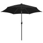 Sombrilla con luces LED y palo de aluminio negro 300 cm de vidaXL, Sombrillas - Ref: Foro24-47366, Precio: 124,30 €, Descuent...