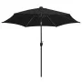 Sombrilla con luces LED y palo de aluminio negro 300 cm de vidaXL, Sombrillas - Ref: Foro24-47366, Precio: 113,66 €, Descuent...