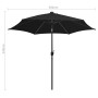 Sombrilla con luces LED y palo de aluminio negro 300 cm de vidaXL, Sombrillas - Ref: Foro24-47366, Precio: 124,30 €, Descuent...
