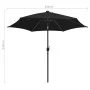 Sombrilla con luces LED y palo de aluminio negro 300 cm de vidaXL, Sombrillas - Ref: Foro24-47366, Precio: 113,66 €, Descuent...