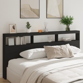 Cabecero de cama con LED negro 220x17x102 cm de vidaXL, Cabeceros y pies de cama - Ref: Foro24-839225, Precio: 95,93 €, Descu...