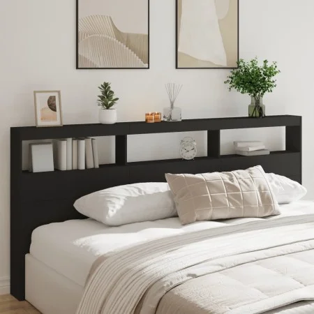 Bettkopfteil mit schwarzer LED 220x17x102 cm von vidaXL, Kopf- und Fußteile - Ref: Foro24-839225, Preis: 94,69 €, Rabatt: %
