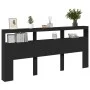 Bettkopfteil mit schwarzer LED 220x17x102 cm von vidaXL, Kopf- und Fußteile - Ref: Foro24-839225, Preis: 94,69 €, Rabatt: %