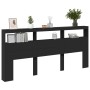 Cabecero de cama con LED negro 220x17x102 cm de vidaXL, Cabeceros y pies de cama - Ref: Foro24-839225, Precio: 95,93 €, Descu...