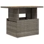 Mesa de jardín ratán PE y madera de acacia gris 100x55x73 cm de vidaXL, Mesas de jardín - Ref: Foro24-366127, Precio: 94,97 €...