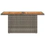 Mesa de jardín ratán PE y madera de acacia gris 100x55x73 cm de vidaXL, Mesas de jardín - Ref: Foro24-366127, Precio: 94,97 €...