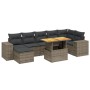 Set de sofás de jardín 8 pzas y cojines ratán sintético gris de vidaXL, Conjuntos de jardín - Ref: Foro24-3275937, Precio: 52...
