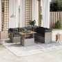 Set de sofás de jardín 7 piezas con cojines ratán PE gris de vidaXL, Conjuntos de jardín - Ref: Foro24-3270850, Precio: 443,7...