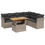 Set de sofás de jardín 7 piezas con cojines ratán PE gris de vidaXL, Conjuntos de jardín - Ref: Foro24-3270850, Precio: 443,7...