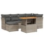 Set de sofás de jardín 7 piezas con cojines ratán PE gris de vidaXL, Conjuntos de jardín - Ref: Foro24-3270941, Precio: 434,7...