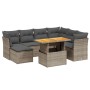 Set de sofás de jardín 8 pzas y cojines ratán sintético gris de vidaXL, Conjuntos de jardín - Ref: Foro24-3270955, Precio: 49...