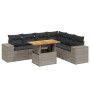 Set de sofás de jardín 7 piezas con cojines ratán PE gris de vidaXL, Conjuntos de jardín - Ref: Foro24-3272656, Precio: 475,6...