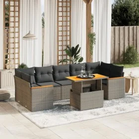 8-teiliges Gartensofa-Set und graue synthetische Rattankissen von vidaXL, Gartensets - Ref: Foro24-3272992, Preis: 522,68 €, ...