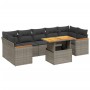 Set de sofás de jardín 8 pzas y cojines ratán sintético gris de vidaXL, Conjuntos de jardín - Ref: Foro24-3272992, Precio: 51...