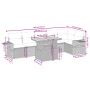 Set de sofás de jardín 7 piezas con cojines ratán PE gris de vidaXL, Conjuntos de jardín - Ref: Foro24-3271767, Precio: 467,0...