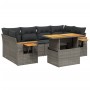 Set de sofás de jardín 7 piezas con cojines ratán PE gris de vidaXL, Conjuntos de jardín - Ref: Foro24-3271655, Precio: 470,1...