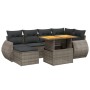 Set de sofás de jardín 7 piezas con cojines ratán PE gris de vidaXL, Conjuntos de jardín - Ref: Foro24-3275818, Precio: 473,8...