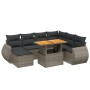 Set de sofás de jardín 8 pzas y cojines ratán sintético gris de vidaXL, Conjuntos de jardín - Ref: Foro24-3275832, Precio: 52...