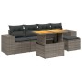 Set de muebles de jardín 6 pzas y cojines ratán sintético gris de vidaXL, Conjuntos de jardín - Ref: Foro24-3275923, Precio: ...