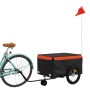 Remolque para bicicleta hierro negro y naranja 45 kg de vidaXL, Remolques para bicicletas - Ref: Foro24-94103, Precio: 103,39...