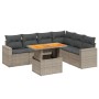 Set de sofás de jardín 7 piezas con cojines ratán PE gris de vidaXL, Conjuntos de jardín - Ref: Foro24-3271333, Precio: 454,9...