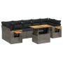 Set de sofás de jardín 8 pzas y cojines ratán sintético gris de vidaXL, Conjuntos de jardín - Ref: Foro24-3271669, Precio: 53...