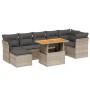 Set de sofás de jardín 8 pzas y cojines ratán sintético gris de vidaXL, Conjuntos de jardín - Ref: Foro24-3270948, Precio: 49...