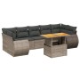 Set de sofás de jardín 8 pzas y cojines ratán sintético gris de vidaXL, Conjuntos de jardín - Ref: Foro24-3272110, Precio: 55...