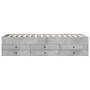 Tumbona con cajones madera ingeniería gris hormigón 90x200 cm de vidaXL, Camas y somieres - Ref: Foro24-3280877, Precio: 178,...