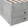 Tumbona con cajones madera ingeniería gris hormigón 90x200 cm de vidaXL, Camas y somieres - Ref: Foro24-3280877, Precio: 178,...